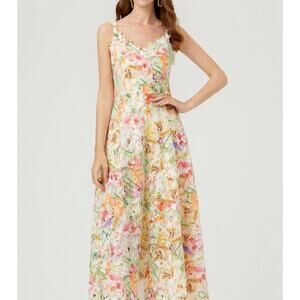 Catchall Boswell Floral Embroider Midi Dress NWT Size Large